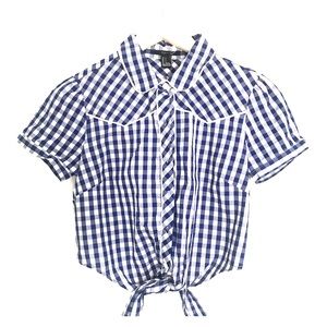 Gingham Tie Crop Top